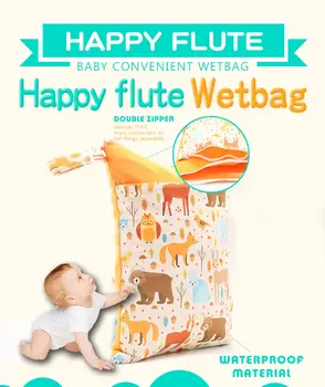 HappyFlute 2ks/set Baby Plenky Tašky, Dvojitý Zip Mokré/Suché Tašky Dvě Kapsy Vodotěsné Mokré Látkové Plenky Opakovaně Mummy Bag