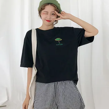 Ženy Letní Plus Dlouhé Tričko Krátký Rukáv Nadrozměrné Dámské Korejský Styl Ležérní Volné Tričko