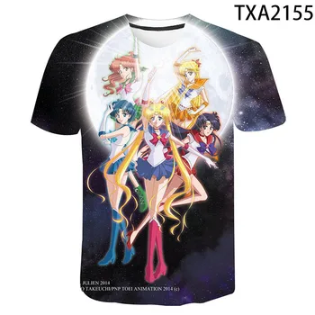 Kreslená Postava Sailor Moon 3D Tištěné T-shirt Muži Ženy Děti Cool Tee Topy Muž Streetwear Tričko Boy girl Děti