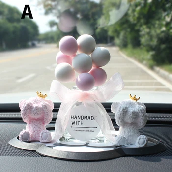 Sádrové Bear Ornament Auto Konzole Dekorace Kouzlo Crystal Balón Ornament Auto Parfém Interiér Dekor Crystal Dívky Ženy