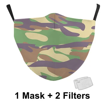 Classic Army Cosplay Dospělé Dítě, Ústa Masky Módní Tištěné Tkaniny Maska na Obličej Opakovaně v Pračce Masky proti Prachu PM2.5 Filtry