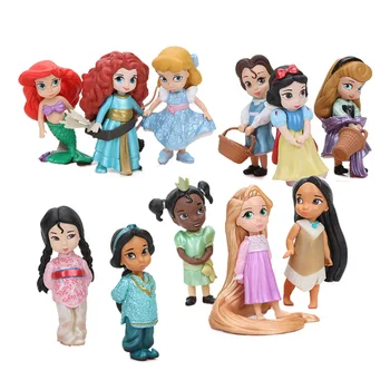 7-9 cm 11ks/set Disney Princezna Obrázek Sněhurka, Popelka, Ariel Mořská panna Princezna Rapunzel Panenka Narozeninám, Vánoční Dárek, Hračky