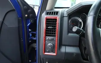 Pro Dodge RAM 2010-2017 Středové Konzole Air Vent Zásuvky Dekorace Kryt Střihu Nálepka ABS Carbon Fiber Auto Interiérové Doplňky
