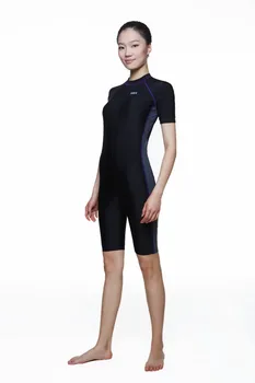 NSA jeden kus konkurence školení kolena délka vodotěsné odolné proti chloru dámské plavky plus velikosti plavat plavky