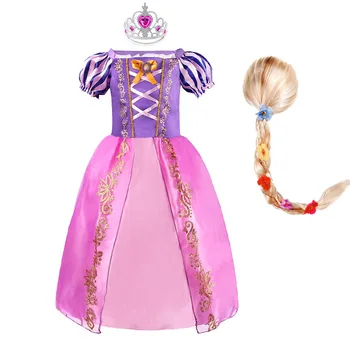 Dívky Rapunzel Šaty Děti Letní Zamotaný Ozdobný Princezna Kostým Děti Přestrojení Narozeniny, Karneval, Halloween Party Oblečení Šaty