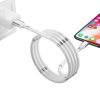 Magnetické lano automaticky zatahovací kabel Rychlé nabíjení 3A USB Micro Typ C nabíječka pro iPhone, xiaomi, huawei