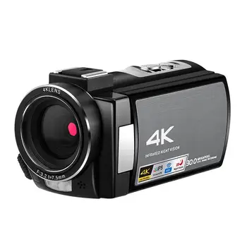 Profesionální Digitální Kamery 4K Full HD Videokamera Noční Vidění WI-fi MIC 3.0 Inch Dotyková Obrazovka Video Kamera Podpora Externí Objektiv