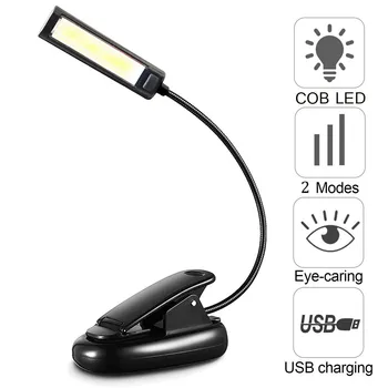 LED Stolní Lampa Klip Světlo na Čtení Domů Ložnice Flexibilní USB Clip Na COB LED Světlo na Čtení Studijní Stolní Lampa Dobíjecí Světlo