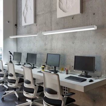 LED kancelářské lustr moderní jednoduchý kanceláře dlouhý pás hliníkové svítidlo závěsné line lampa komerční inženýrství lustr led lampa