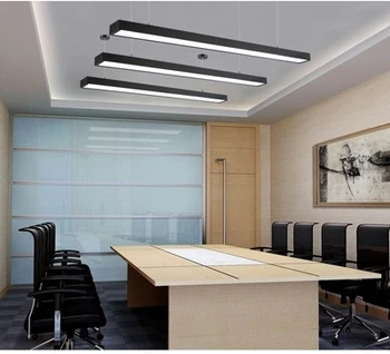 LED kancelářské lustr moderní jednoduchý kanceláře dlouhý pás hliníkové svítidlo závěsné line lampa komerční inženýrství lustr led lampa
