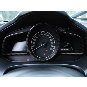 3ks/set ABS Uhlíkových Vláken Vzhled Palubní deska Interiér Přístrojová Rám Čalounění Vhodné Pro Mazda 3 Sedan Hatchback 2016 2017 2018