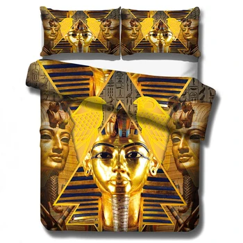 Queen of Egypt 3D Sada Povlečení Peřiny Africké Ženy Národního Stylu Šidítko Lůžkoviny Sady Povlečení Ložní Prádlo (BEZ Listu)03