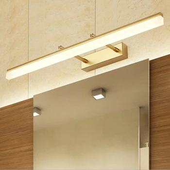 Moderní Led Nástěnné svítidlo Zlatá/Chrom/Černá 40CM9W/50CM12W Zrcadlo přední světlo Hliníkový Koupelna marnost Světla Toaleta Make-up Lampy