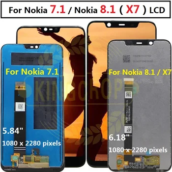 Pro Nokia 7.1 LCD Displej Dotykový Displej Digitizer Pro Nokia 8.1 Replacment LCD Pro Nokia X7 LCD s rámem zobrazení Sestavy