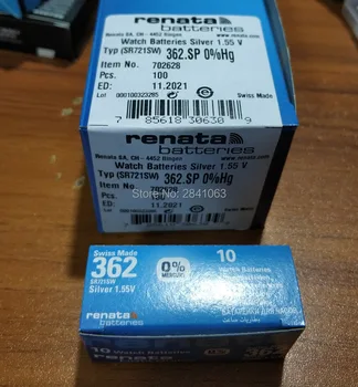 10Xrenata Oxid Stříbrný Hodinky Baterie 362 SR721SW RENATA AG11/SR721/362 Oxid Stříbra 1,55 V