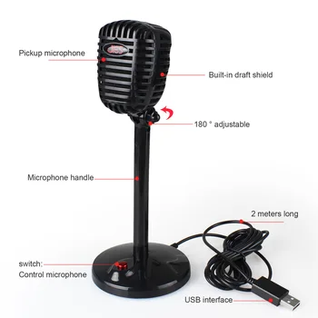 Mikrofonu Otočný Mikrofon USB Zařízení, Video Konference, Mikrofon, USB, Kondenzátorový Mikrofon pro Nahrávání Notebooku