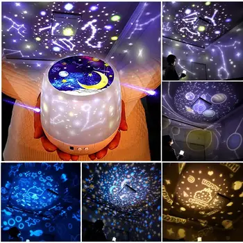 Hvězdnou Oblohu Projektor Planetě Magie Projektor Hračka Zemi, Vesmíru LED Lampa Barevné Otáčet Blikající Hvězda Děti Dítě Vánoční Dárek