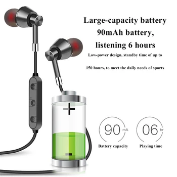 2ks Bluetooth Sluchátka Bezdrátová Sluchátka Stereo Magnetické Sportovní Sluchátka s Mikrofonem, Headset, Handfree MP3 Přehrávač