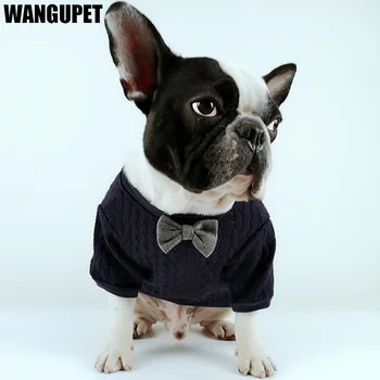WANGUPET Bowknot Psa Svetr Zimní Kabát Bunda Pudl, Mops, francouzský Buldoček Oblečení Knírač Pet Kostým Zimní Oblečení pro psy