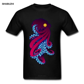 Octavius Cthulhu Octopus T-shirt Monster Muži Topy A Trička Krátký Rukáv Novinka Dárek k Narozeninám Košile Fialová Černá Modrá
