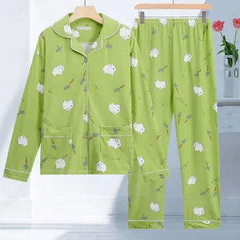 Domácí Oblečení pro Ženy Plus Velikosti Pyžama pro Ženy, Pigiama Donna Geometrické Tisk Sleepwear Sada Zimní Pyžamo Ženy Pijama Mujer