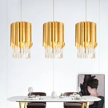 Malé kulaté zlaté crystal led moderní lustr osvětlení pro kuchyně, jídelny, ložnice noční světlo luxusní k9 přívěsek lampy