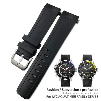 22mm Gumové Silikonové Hodinky Popruh Pro IWC AQUATIMER RODINY Watchband IW356802/376705/376710/376711/376708/356801/356810/376709