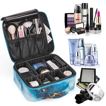 Velká Kapacita Přenosné Make-up případ, Nastavitelný Multifunkční Kosmetické Cestovní úložný box