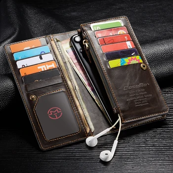 Originální Kožené Zip Peněženka Pouzdro pro Xiaomi Redmi Note 5 6 7 8 Pro 7A 8A Mi 5X 6X CC9e Mi 9t K20 A3 Lite 8 A2 Jít K20 F1 Kryt