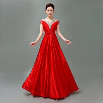 QLY-5189#Vína Červená modrá fialová Krajka up bride' toastery hostitelka chorus kostým, Večerní šaty, Dlouhé velkoobchod módní Host šaty