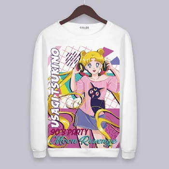 Unisex Anime Sailor Moon Tsukino Usagi O Krk Mikina svetr bunda kabát Sailor Moon Mamoru Chiba Mikiny Mikiny