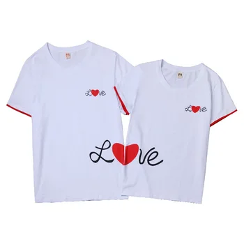 Milovníci Tričko Pro Páry A Milovníky Oblečení Milovníky tričko Letní Tričko Muži A Ženy Srdci Lásku T-košile Tvar Tričko Oblečení