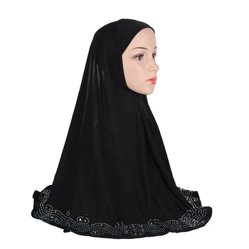 Dámské jednodílné Amira Instant Hidžáb Szp Prostý Připraveni Nosit S Nádhernými Diamanty Muslimský Šátek pokrývky hlavy Islámu Oblečení