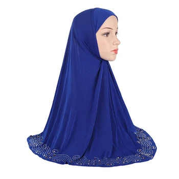 Dámské jednodílné Amira Instant Hidžáb Szp Prostý Připraveni Nosit S Nádhernými Diamanty Muslimský Šátek pokrývky hlavy Islámu Oblečení