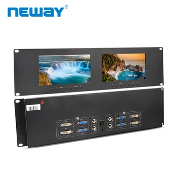 Neway RM71D 3U Rackmount 7 palcový Duální Monitory DVI VGA Video Vstup&Out