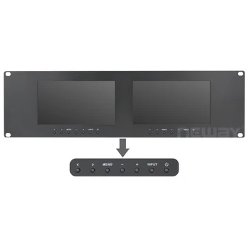 Neway RM71D 3U Rackmount 7 palcový Duální Monitory DVI VGA Video Vstup&Out