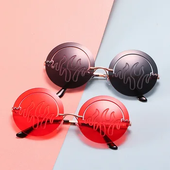 Vintage Plamen Bezrámové Kulaté sluneční Brýle, Ženy Módní 2020 Zrcadlo Sluneční Brýle Muži Cool Brýle bez Obrouček Oceánu Objektivu Odstíny MM94