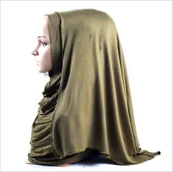 Kvalitní Plain Šátky Pro Ženy Bavlněné Dlouhý Šál Muslimské Jersey Hijabs fulárových Islámský Šátek Čelenka Prostý Voile 180x55cm