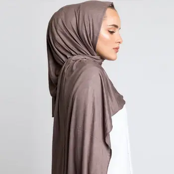 Kvalitní Plain Šátky Pro Ženy Bavlněné Dlouhý Šál Muslimské Jersey Hijabs fulárových Islámský Šátek Čelenka Prostý Voile 180x55cm