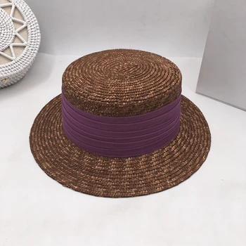 Sláma slaměný klobouk pro přímořské rekreační ženy černá káva módní elegantní francouzský klobouk