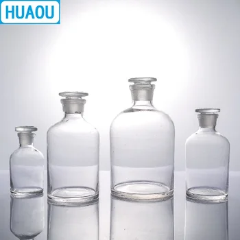 HUAOU 10000mL úzkohrdlá Reagenční Láhev 10L Transparentní Sklo s vozovkou v Skleněnou Zátkou Laboratoř Chemie Zařízení