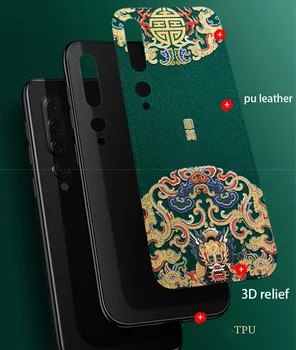 Reliéfní Kůže Zadní Kryt Pro Xiaomi mi 10 Xiaomi mi 10 pro Případ Zvláštní Čína Styl Telefon Případech Aixuan