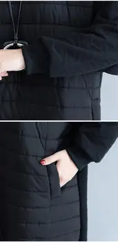 2019 Podzimní A Zimní Nové Módní Parker dámy Kabát Kabát dlouhý Šev Kabát velká Velikost patchwork Kabát Bunda
