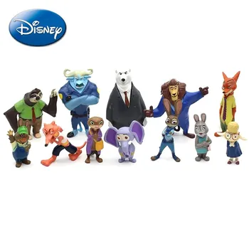 12ks/Set Disney Zootropolis Kreslené Akční Model Panenka Hračky Anime Postavy Judy Hopps Nick Wilde Liška, Králík Děti, Vánoční Dárky