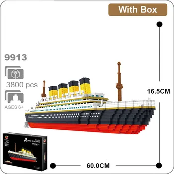 3800pcs+ Micro Stavební Bloky 60 CM Velké Velikosti Výletní Lodi Titanic Model DIY Mini Cihly Hračky pro Děti, Dospělé Colllection