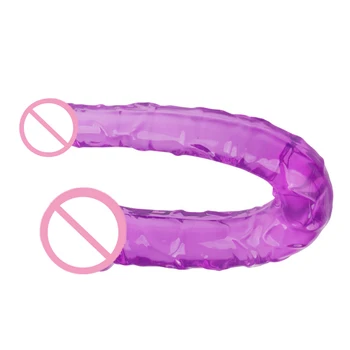 Dvoulůžkový jelly Vibrátor Realistický Penis Pro lesbické sex, Flirtování hračky Masturbace Stimulovat Vaginální prdeli anální ženy intimní produkty