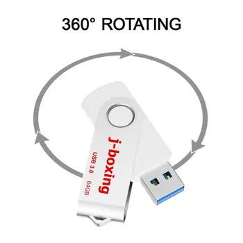 64 GB USB 3.0 Flash Disk 64GB flash Disky 3.0 Otočná Memory Stick USB 3.0 Zálohování Disk, Skok Disk pro Ukládání USB Stick Bílý