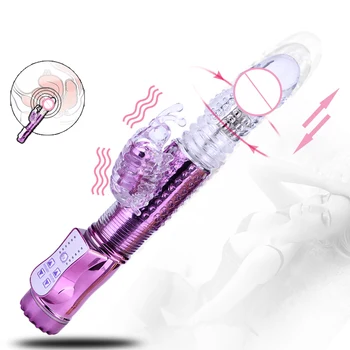 10 Režimy Jelly Vibrace, Rotace Rabbit G-Spot Vibrátor Masér Sexy Hůlka Vířící kuličky a vibrační swan sex hračky pro ženy