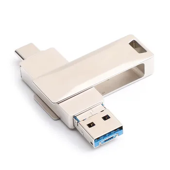 Přenosný USB Flash Disk 3 v 1 Typ-C USB 3.0, Micro USB Paměť U Disk Držet Pero pro Úřad Péče Počítači Dodávky