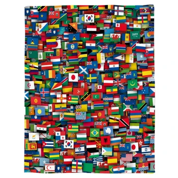 Vlajky Všech Zemí Světa Hodit Deka, Teplá Deka Z Mikrovlákna Deky Na Postele Domova